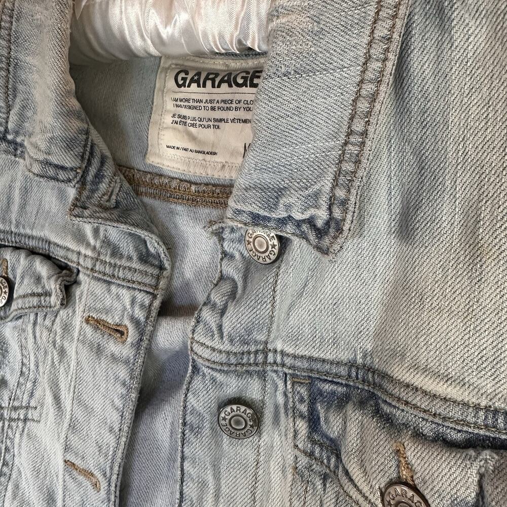 Garage Y2K Boho Festival Distressed Denim Jean Trucker Jacket Womens Medium